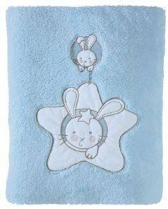 ΚΟΥΒΕΡΤΑ NEF NEF FLEECE CUTE RUBBITS BLUE 110Χ150 ΚΟΥΒΕΡΤΑ NEF NEF FLEECE CUTE RUBBITS BLUE 110Χ150