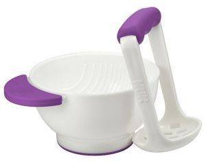 ΠΟΛΤΟΠΟΙΗΤΗΣ ΧΕΙΡΟΣ NUK FOOD MASHER AND BOWL ΜΩΒ φωτογραφία