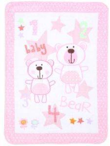ΒΡΕΦΙΚΗ ΚΟΥΒΕΡΤΑ NEF NEF BABY BEARS PINK 75X100 ΒΡΕΦΙΚΗ ΚΟΥΒΕΡΤΑ NEF NEF BABY BEARS PINK 75X100