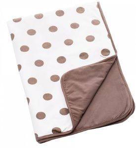 DOOMOO ΚΟΥΒΕΡΤΑ DOOMOO DREAM COTTON DOTS TAUPE ΛΕΥΚΟ/ΚΑΦΕ 75X100CM