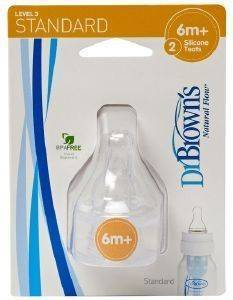 DR BROWNS ΘΗΛH ΣΙΛΙΚΟΝΗΣ DR.BROWN&#039;S ΓΙΑ ΣΤΕΝΟ ΛΑΙΜΟ 6-9ΜΗΝΩΝ 2TEM.