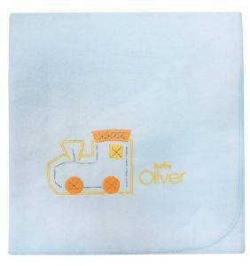 ΠΑΝΑ ΑΓΚΑΛΙΑΣ ΦΑΝΕΛΕΝΙΑ BABY OLIVER ΤΡΑΙΝΟ ΣΙΕΛ 80X80CM ΠΑΝΑ ΑΓΚΑΛΙΑΣ ΦΑΝΕΛΕΝΙΑ BABY OLIVER ΤΡΑΙΝΟ ΣΙΕΛ 80X80CM