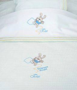 BABY OLIVER ΚΟΥΒΕΡΤΑ ΠΙΚΕ BABY OLIVER ΛΑΓΟΥΔΑΚΙ 100X140CM (6720/617) ΛΕΥΚΟ/ΣΙΕΛ