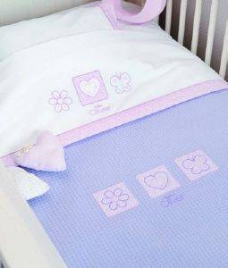 BABY OLIVER ΚΟΥΒΕΡΤΑ ΠΙΚΕ BABY OLIVER ΚΑΡΔΙΑ 100X140CM (6720/614) ΜΩΒ