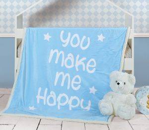 ΒΡΕΦΙΚΗ ΚΟΥΒΕΡΤΑ NEF NEF ΠΟΛΥΕΣΤΕΡ HAPPY L.BLUE 75X110 ΒΡΕΦΙΚΗ ΚΟΥΒΕΡΤΑ NEF NEF ΠΟΛΥΕΣΤΕΡ HAPPY L.BLUE 75X110