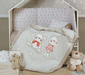 ΒΡΕΦΙΚΗ ΚΟΥΒΕΡΤΑ ΚΟΥΝΙΑΣ NEF NEF TINY FRIENDS ΜΠΕΖ 100X140 ΒΡΕΦΙΚΗ ΚΟΥΒΕΡΤΑ ΚΟΥΝΙΑΣ NEF NEF TINY FRIENDS ΜΠΕΖ 100X140