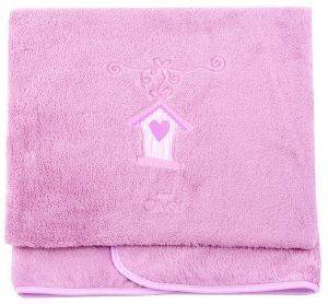 BABY OLIVER ΚΟΥΒΕΡΤΑΚΙ ΜΠΕΜΠΕ FLEECE BABY OLIVER DREAM BIRDS KORAL DES.300 ΛΙΛΑ 80X100CM