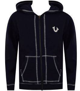 TRUE RELIGION HOODIE ΜΕ ΦΕΡΜΟΥΑΡ TRUE RELIGION FRENCH TERRY TR146HD32 ΣΚΟΥΡΟ ΜΠΛΕ (104ΕΚ.)-(3-4 ΕΤΩΝ)