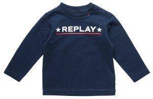 REPLAY T-SHIRT REPLAY PB7054.068.2660-576 ΣΚΟΥΡΟ ΜΠΛΕ (74 ΕΚ.)-(9-12ΜΗΝΩΝ)