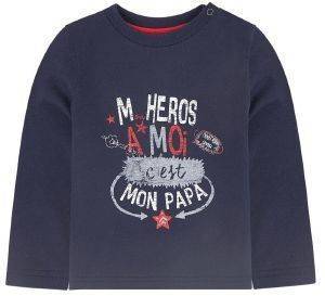 3 POMMES ΜΠΛΟΥΖΑ ΜΑΚΡΥΜΑΝΙΚΗ 3 POMMES 3M10003 ΣΚΟΥΡΟ ΜΠΛΕ (86CM)- (12-18M)