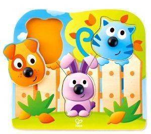 HAPE ΞΥΛΙΝΟ ΠΑΖΛ ΖΩΑΚΙΑ HAPE BIG NOSE PET PUZZLE 4ΤΜΧ