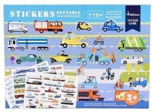  MIDEER REUSABLE STICKERS-TRANSPORTATION 110 [MD1016]