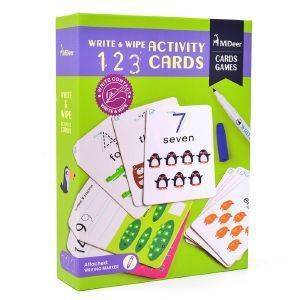   MIDEER WIPE AND WRITE ACTIVITY-123 CARDS [MD1032]