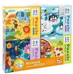  4  1 MIDEER 4 IN 1 BEGINNER PUZZLE-ANIMALS 84 [MD3032]