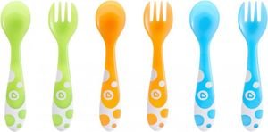  6  &  MUNCHKIN 6 MULTI-COLOURED FORKS AND SPOONS 12+ 