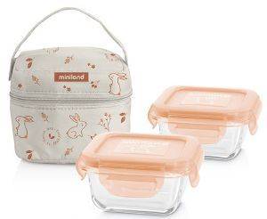 ΣΕΤ ΔΟΧΕΙΟ ΦΑΓΗΤΟΥ ΚΑΙ ΘΗΚΗ ΘΕΡΜΟΣ MINILAND PACK 2 GO NATURSQUARE BUNNY ΜΠΕΖ ΣΕΤ ΔΟΧΕΙΟ ΦΑΓΗΤΟΥ ΚΑΙ ΘΗΚΗ ΘΕΡΜΟΣ MINILAND PACK 2 GO NATURSQUARE BUNNY ΜΠΕΖ