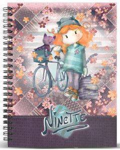 KARACTERMANIA ΤΕΤΡΑΔΙΟ ΣΠΙΡΑΛ A5 KARACTERMANIA FOREVER NINETTE MULTICOLORED GRID PAPER NOTEBOOK BICYCLE 120ΦΥΛΛΑ