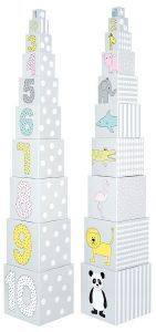 ΣΤΟΙΒΑΖΟΜΕΝΟΙ ΚΥΒΟΙ ΜΕ ΣΧΕΔΙΑ JABADABADO STACKING CUBES GREY ΣΤΟΙΒΑΖΟΜΕΝΟΙ ΚΥΒΟΙ ΜΕ ΣΧΕΔΙΑ JABADABADO STACKING CUBES GREY