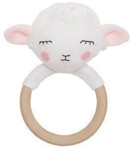 JABADABADO ΞΥΛΙΝΗ ΚΟΥΔΟΥΝΙΣΤΡΑ ΜΕ ΔΑΚΤΥΛΙΟ JABADABADO RATTLE RING LAMB ΑΡΝΑΚΙ