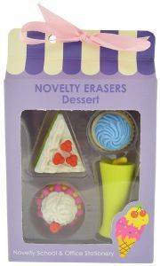  4  NOVELTY ERASERS DESSERT 4 