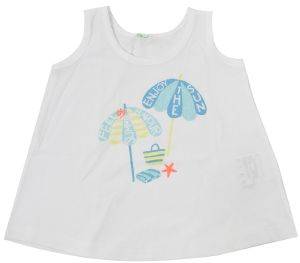 BENETTON ΜΠΛΟΥΖΑ ΑΜΑΝΙΚΗ BENETTON SUMMER HER ΛΕΥΚΟ (62 CM)-(3-6 ΜΗΝΩΝ)