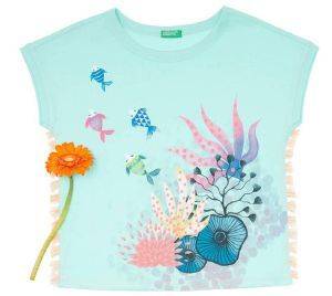 T-SHIRT BENETTON CA FISHES & CORALS  (90 CM )-(2  )