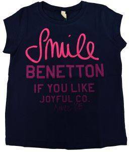 T-SHIRT BENETTON BASIC TK SMILE ΣΚΟΥΡΟ ΜΠΛΕ (100 CM)-(3-4 ΕΤΩΝ) T-SHIRT BENETTON BASIC TK SMILE ΣΚΟΥΡΟ ΜΠΛΕ (100 CM)-(3-4 ΕΤΩΝ)
