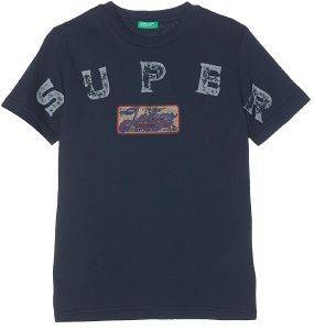 T-SHIRT BENETTON INDIGO BOY ΜΠΛΕ ΣΚΟΥΡΟ (82 CM)-(1-2 ΕΤΩΝ)