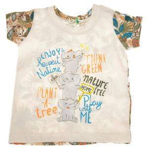 T-SHIRT BENETTON GREEN ROOTS HIM BABY  (62 CM)-(3-6 )