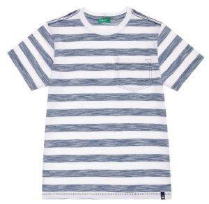 T-SHIRT BENETTON INDIGO BOY ΡΙΓΕ ΛΕΥΚΟ/ΜΠΛΕ (82 CM)-(1-2 ΕΤΩΝ) T-SHIRT BENETTON INDIGO BOY ΡΙΓΕ ΛΕΥΚΟ/ΜΠΛΕ (82 CM)-(1-2 ΕΤΩΝ)