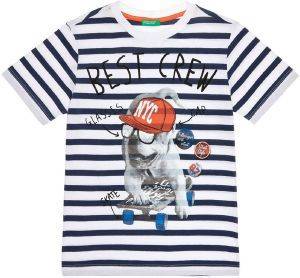T-SHIRT BENETTON COLORS BOY ΡΙΓΕ ΜΠΛΕ/ΛΕΥΚΟ (100 CM)-(3-4 ΕΤΩΝ) T-SHIRT BENETTON COLORS BOY ΡΙΓΕ ΜΠΛΕ/ΛΕΥΚΟ (100 CM)-(3-4 ΕΤΩΝ)