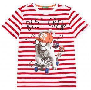 T-SHIRT BENETTON COLORS BOY ΡΙΓΕ ΚΟΚΚΙΝΟ/ΛΕΥΚΟ (100 CM)-(3-4 ΕΤΩΝ) T-SHIRT BENETTON COLORS BOY ΡΙΓΕ ΚΟΚΚΙΝΟ/ΛΕΥΚΟ (100 CM)-(3-4 ΕΤΩΝ)
