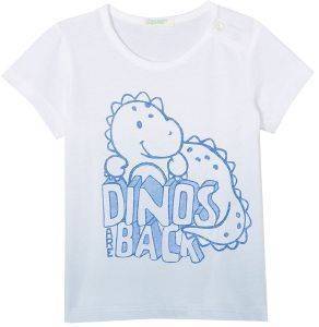 T-SHIRT BENETTON CA BABY BOY ΛΕΥΚΟ/ΣΙΕΛ (68 CM)-(6-9 ΜΗΝΩΝ)