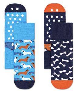  HAPPY SOCKS 2 PACK KIDS DOG ANTI-SLIP SOCKS KDOG19-6300 2TMX /  (EU:22-24)