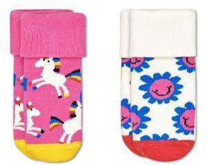  HAPPY SOCKS 2 PACK KIDS UNICORN TERRY SOCKS KUNI45-3300 2TMX