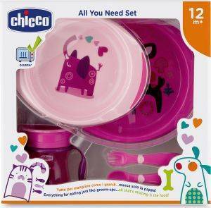 CHICCO ΣΕΤ ΦΑΓΗΤΟΥ CHICCO ALL YOU NEED 12Μ+ ΡΟΖ