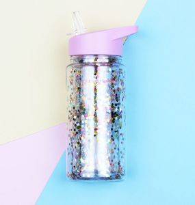 DRINK BOTTLE GLITTER A LITTLE LOVELY COMPANY - PINK/MULTICOLOUR DRINK BOTTLE GLITTER A LITTLE LOVELY COMPANY - PINK/MULTICOLOUR