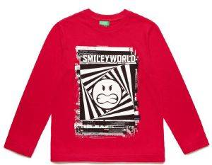 ΜΑΚΡΥΜΑΝΙΚΗ ΜΠΛΟΥΖΑ BENETTON 80\'S SMILEY WORLD ΚΟΚΚΙΝΗ (100 CM)-(3-4 ΕΤΩΝ) ΜΑΚΡΥΜΑΝΙΚΗ ΜΠΛΟΥΖΑ BENETTON 80\'S SMILEY WORLD ΚΟΚΚΙΝΗ (100 CM)-(3-4 ΕΤΩΝ)