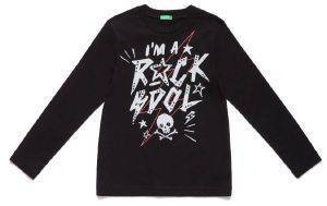 ΜΑΚΡΥΜΑΝΙΚΗ ΜΠΛΟΥΖΑ BENETTON ROCK BOY ΜΑΥΡΗ (150 CM)-(10-11 ΕΤΩΝ) ΜΑΚΡΥΜΑΝΙΚΗ ΜΠΛΟΥΖΑ BENETTON ROCK BOY ΜΑΥΡΗ (150 CM)-(10-11 ΕΤΩΝ)