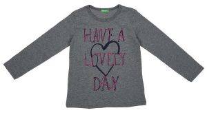ΜΠΛΟΥΖΑ ΜΑΚΡΥΜΑΝΙΚΗ BENETTON 4 STREET GIRL ΓΚΡΙ ΜΕΛΑΝΖΕ (90 CM)-(2 ΕΤΩΝ)