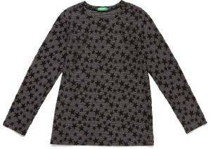 ΜΠΛΟΥΖΑ ΜΑΚΡΥΜΑΝΙΚΗ BENETTON 2 ROCK GIRL ΓΚΡΙ/ΜΑΥΡΟ (90 CM)-(2 ΕΤΩΝ)
