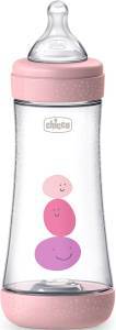 ΜΠΙΜΠΕΡΟ ΠΛΑΣΤΙΚΟ CHICCO P5 ΡΟΖ 300ML ΜΕ ΘΗΛΗ ΣΙΛΙΚΟΝΗ 4Μ+
