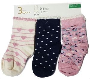 ΚΑΛΤΣΕΣ BENETTON FASHION ΣΚΟΥΡΟ ΡΟΖ/ΣΚΟΥΡΟ ΜΠΛΕ/ΡΟΖ 3ΤΜΧ (0-6 ΜΗΝΩΝ)-(16-17) ΚΑΛΤΣΕΣ BENETTON FASHION ΣΚΟΥΡΟ ΡΟΖ/ΣΚΟΥΡΟ ΜΠΛΕ/ΡΟΖ 3ΤΜΧ (0-6 ΜΗΝΩΝ)-(16-17)