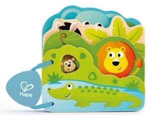 HAPE ΞΥΛΙΝΟ ΒΙΒΛΙΑΡΑΚΙ ΦΑΜΑΣ HAPE BABY&#039;S WILD ANIMAL BOOK