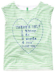 T-SHIRT BENETTON SEASIDE CITY ΡΙΓΕ ΛΕΥΚΟ/ΠΡΑΣΙΝΟ (90 CM)-(2 ΕΤΩΝ)