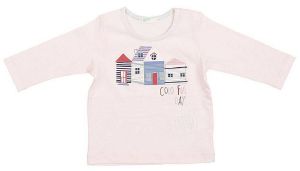 ΜΠΛΟΥΖΑ ΜΑΚΡΥΜΑΝΙΚΗ BENETTON BY THE SEA 1 BB ΡΟΖ (68 CM)-(6-9 ΜΗΝΩΝ)