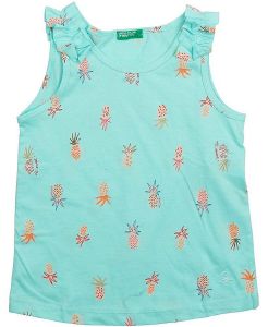 BENETTON ΜΠΛΟΥΖΑ ΑΜΑΝΙΚΗ BENETTON CA ΑΝΑΝΑΣ ΓΑΛΑΖΙΟ (170 CM)-(13-14 ΕΤΩΝ)