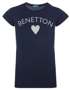 T-SHIRT BENETTON BASIC GIRL ΣΚΟΥΡΟ ΜΠΛΕ (100 CM)-(3-4 ΕΤΩΝ) T-SHIRT BENETTON BASIC GIRL ΣΚΟΥΡΟ ΜΠΛΕ (100 CM)-(3-4 ΕΤΩΝ)