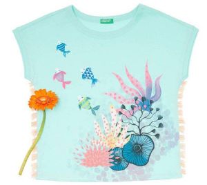 T-SHIRT BENETTON CA FISHES & CORALS A (100 CM)-(3-4 )