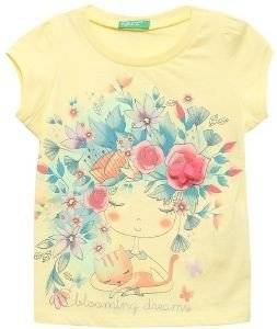 T-SHIRT BENETTON GIRL WITH A CAT ΚΙΤΡΙΝΟ (90 CM)-(2 ΕΤΩΝ) T-SHIRT BENETTON GIRL WITH A CAT ΚΙΤΡΙΝΟ (90 CM)-(2 ΕΤΩΝ)